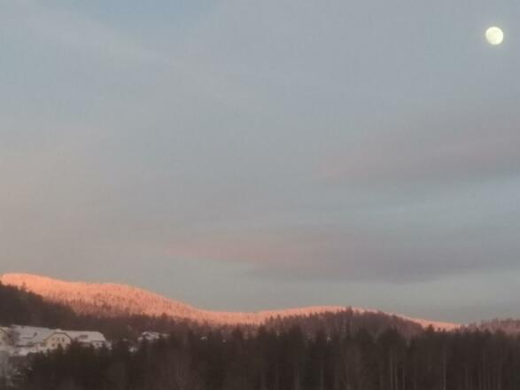 Abendsonne beim Schigebiet Hochficht