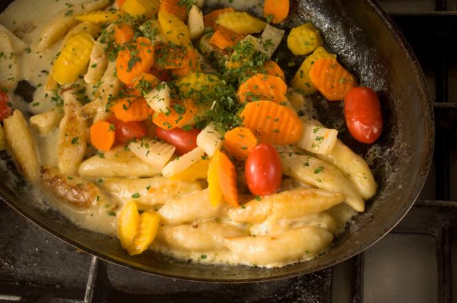 Erdäpfelschupfnudeln vom Kräuter Wirt in Hirschbach