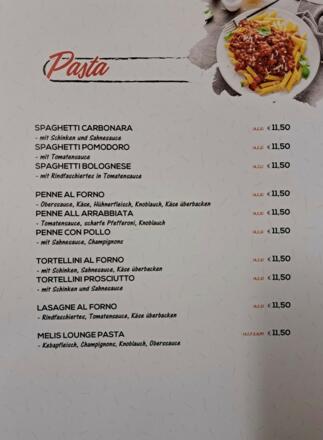 Speisekarte Pizzeria Melis Lounge Restaurant Sandl
