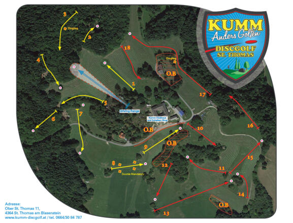 Parcoursplan der Kumm Discgolfanlage