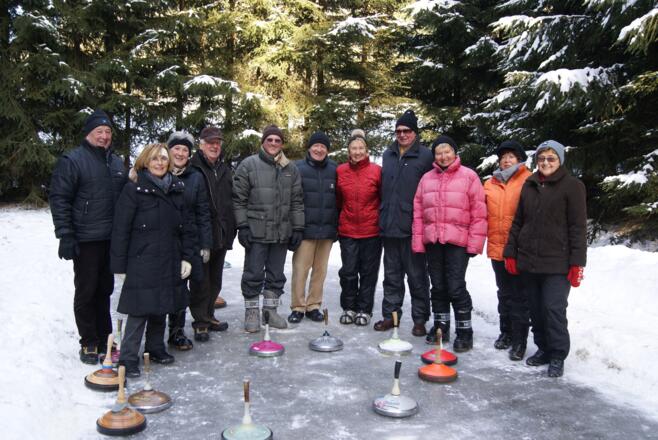 Eisstockschießen Gruppe