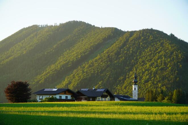 Aussicht vom Haus ins Dorf