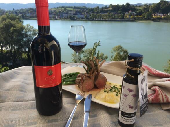 Abendessen mit Blick auf die Donau