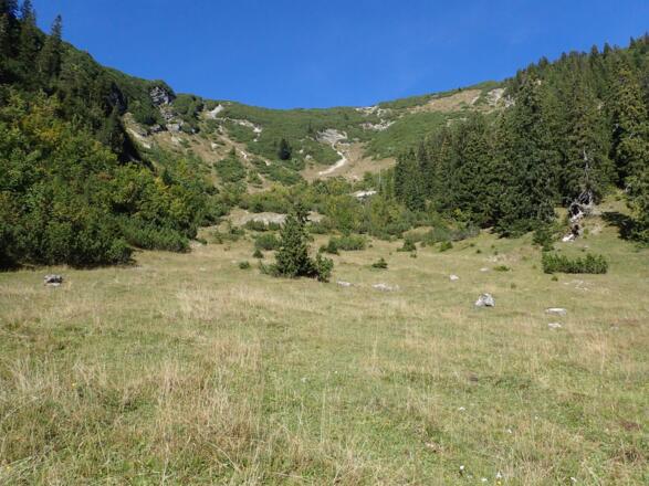 Querung des Südkars beim Abstieg