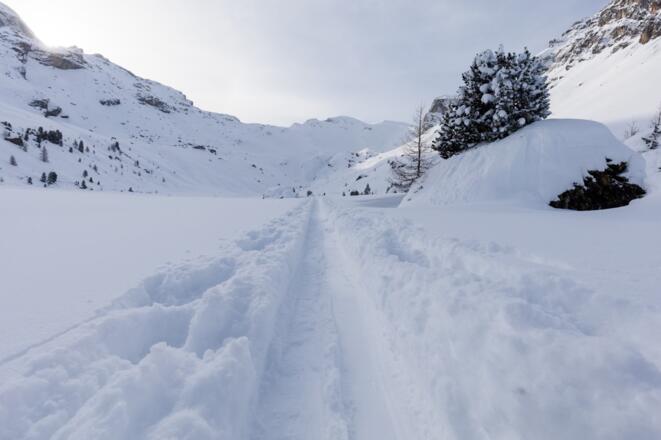Erstmal lang und flach, das Tal von der Hütte zum Geier