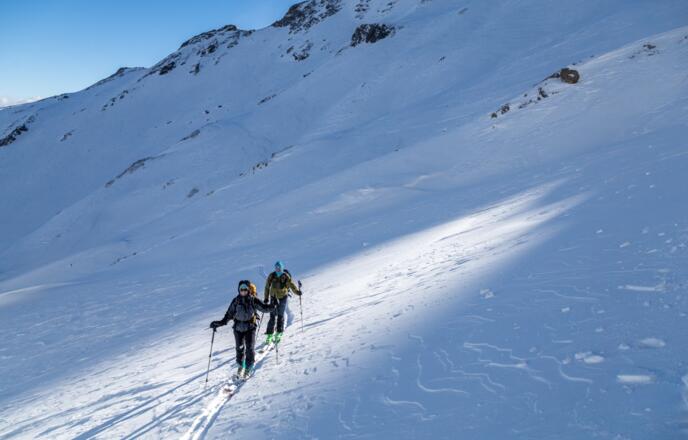 Lichtfleck: Im direkten aufstieg von der Hütte zum Geier