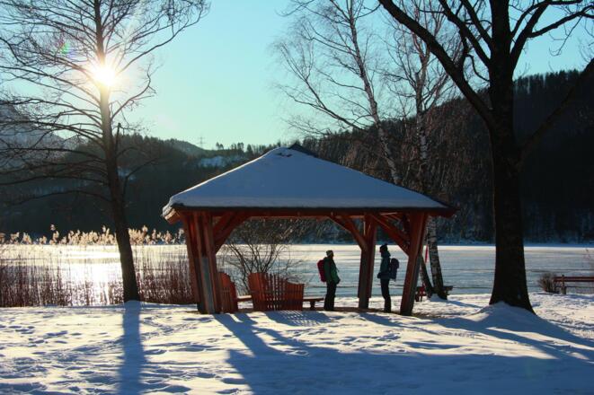 Klimapavillon im Winter