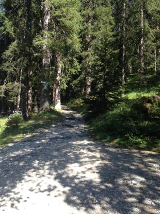 Weg von Seilbahn zum Soiernhaus