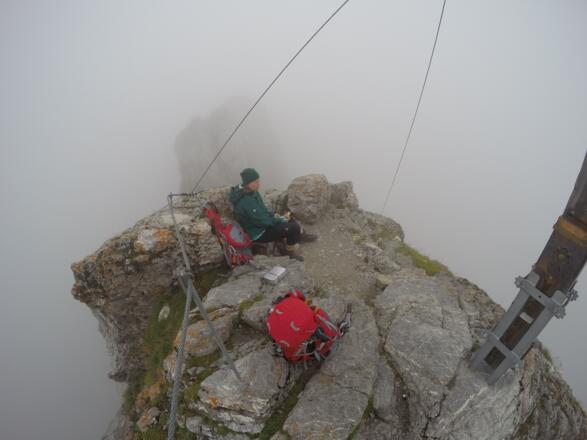 Am Gipfel der Westlichen Karwendelspitze