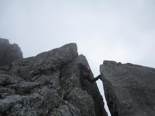 die Schlüsselstelle der Tour am 2. Turm