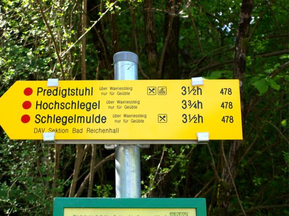 Wegtafel am Startpunkt