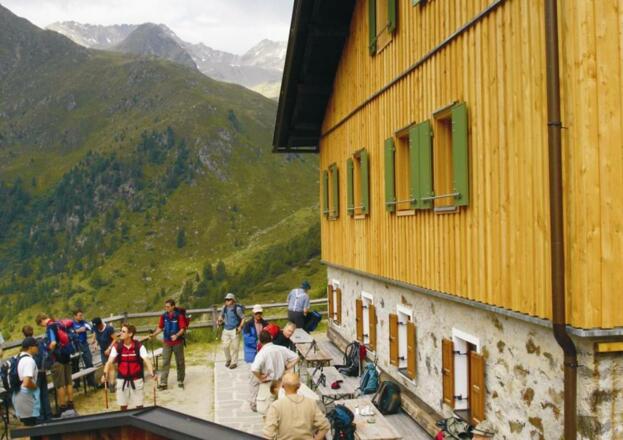 An der Schweinfurter Hütte angekommen.