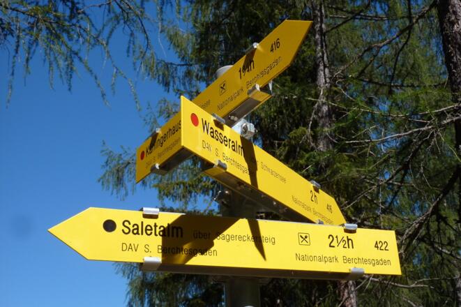 Abzweigung zur Wasseralm