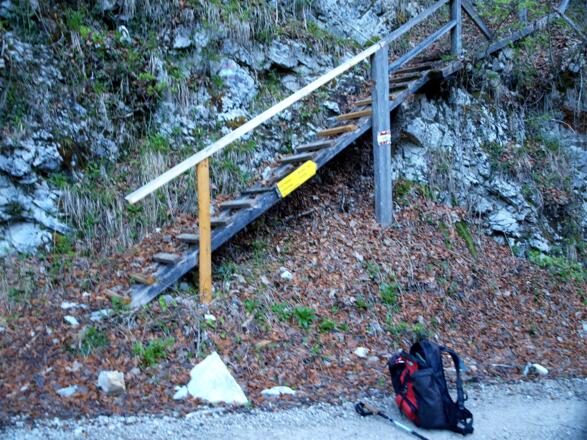 Einstieg rechts um 580m