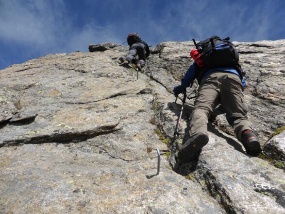 Kletterstellen in der Route