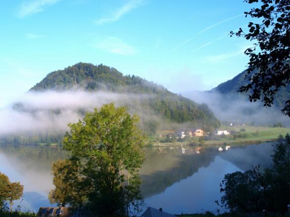 Schlögen 288m im Morgennebel