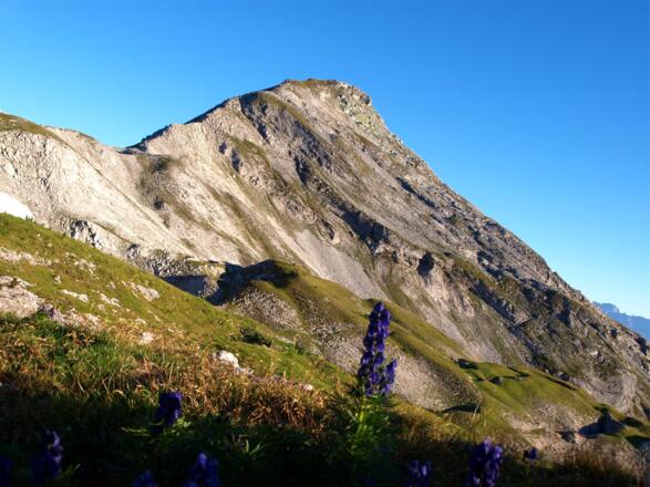Rückblick zur Kalkspitze unterhalb der Akarscharte 2315 m