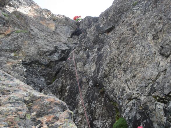schöner Kamin in der 2. Seillänge