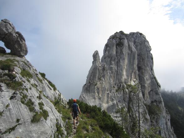 Abstieg zum Einstieg Gmelchturm auf der Südseite