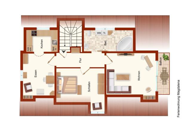 Grundriss Ferienwohnung Magdalena