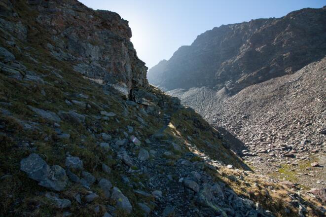 ...auf die Felsstufe