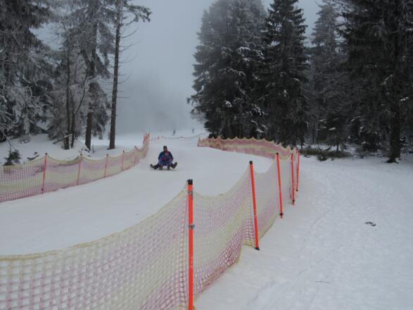 ein Stück geht es entlang der Rodelbahn