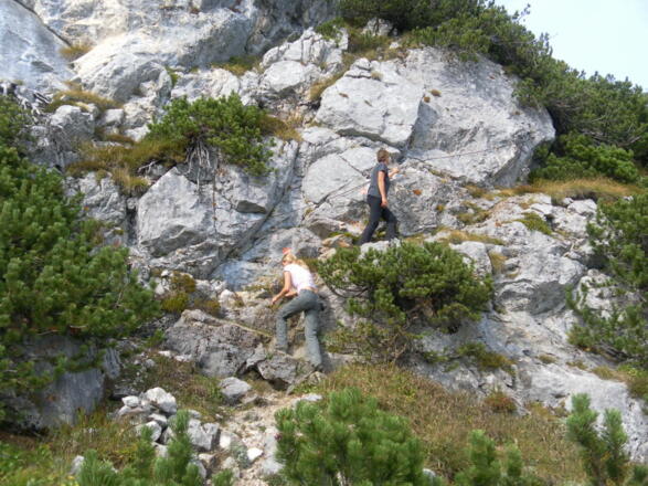 Einstieg in den gesicherten Ostgratsteig