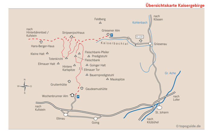 Übersichtskarte Kaisergebirge