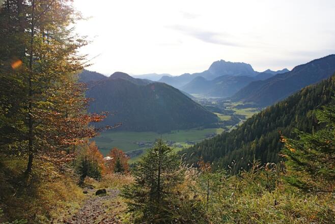 Talblick Richtung Erpfendorf und Wildem Kaiser