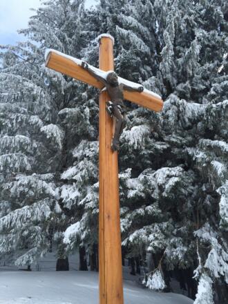 Am Ziel - Das Kreuz auf der Kreuzleshöhe