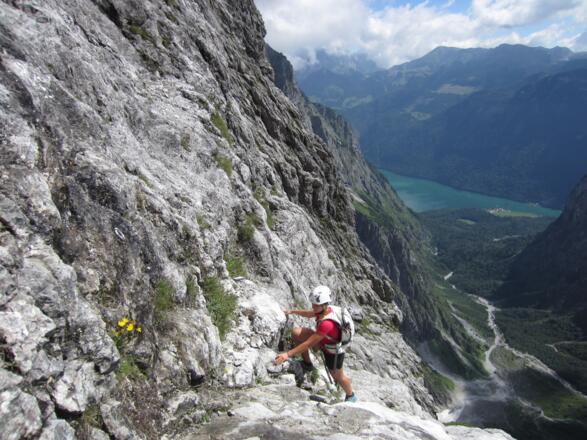 Die letzen Meter in der Wasserfallwand