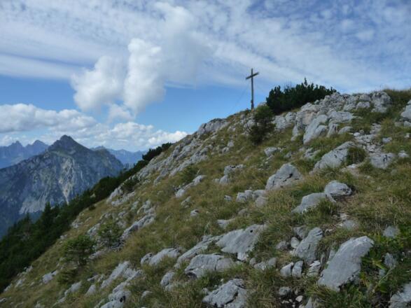 die letzten Meter zu Gipfel in der Südflanke