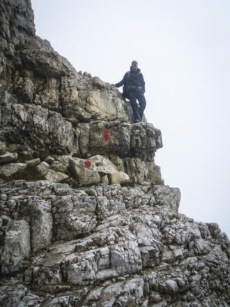 Beim Abstieg vom Hochvogel auf dem Normalweg