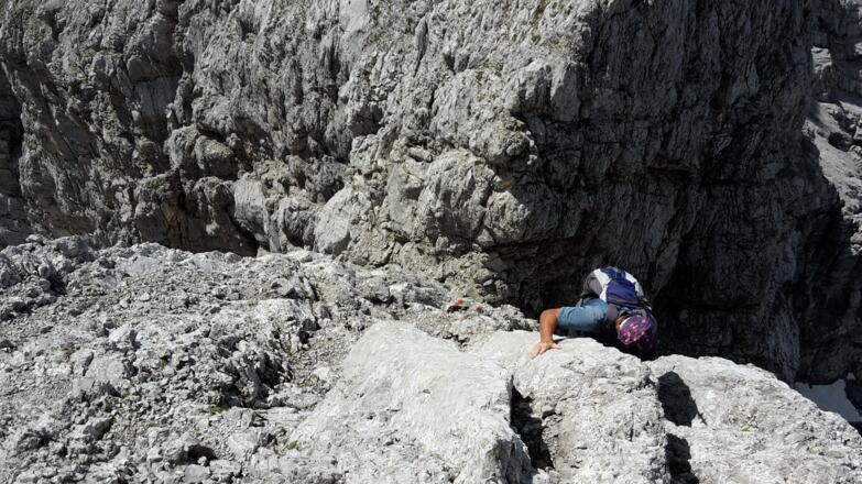 aufklettern nach der Schlüsselstelle Nr.2