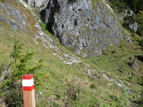 Der "Wasserfall" von links oben