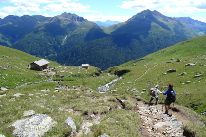 Beim Abstieg zur Seespitzhütte
