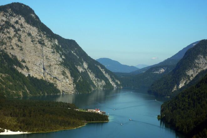 Ausblick vom Sagereckersteig zum Königssee
