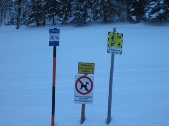 Markierung Aufstiegsroute