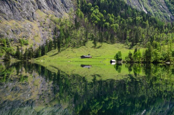 Blick über den Obersee auf die Fischunkelalm