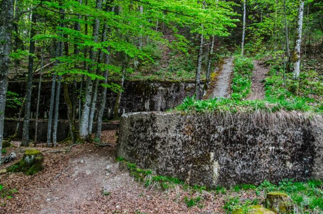 Stützmauern des Berghofs