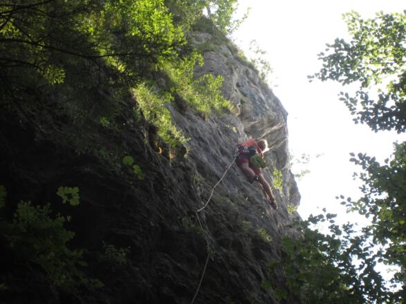Vorstieg in der 2. Seillänge