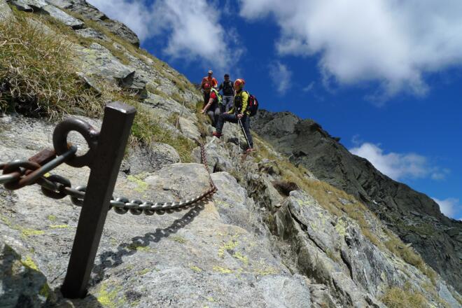 An der gesicherten Stelle