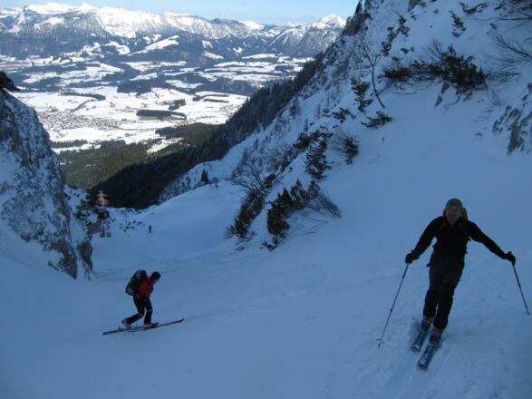 Teils steile Rinnen