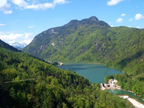 Saalach-Stausee bei der Talfahrt
