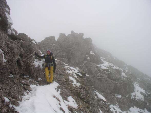 Übergang Kreuzzspitze, zurück zum Schrocken.
