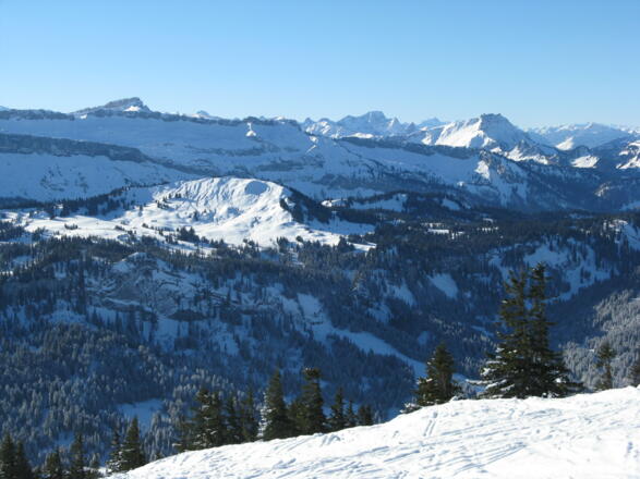 Blick nach Süden mit links Hoher Ifen, 2229 m