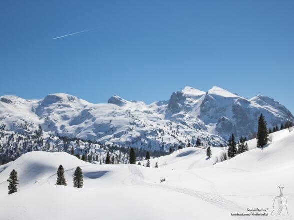 von der Reiter Alm sind die begehrten Ziele Wagendrischelhorn und Häuselhorn zu sehen