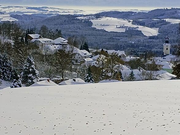 Blick vom Zollhaus nach St. Oswald