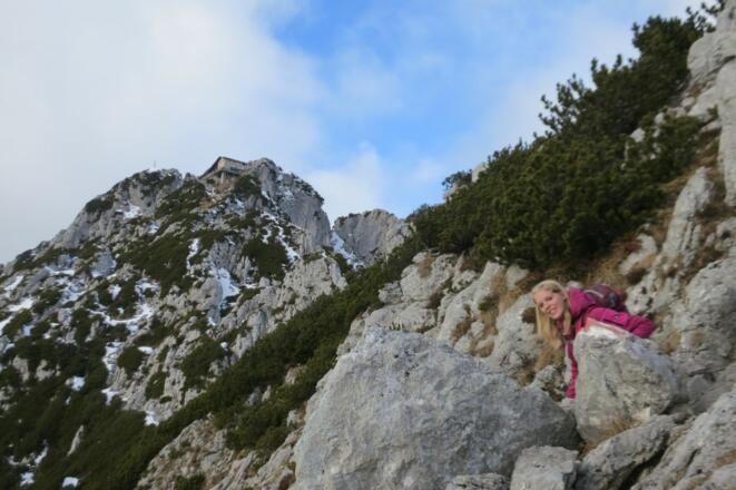 Kurz vor der Hütte und dem Gipfel