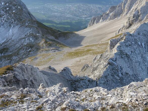 Blick vom Gleirschtaler Brandjoch auf die Arzlerscharte
